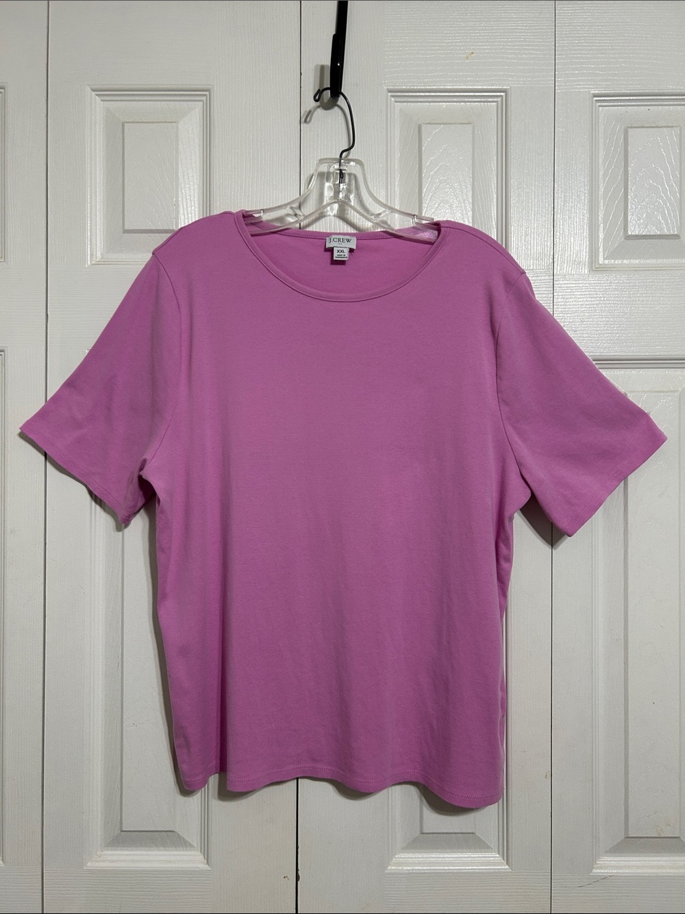 J. Crew 100% Cotton Short Sleeve Scoop Neck Top - Orchid Pink
